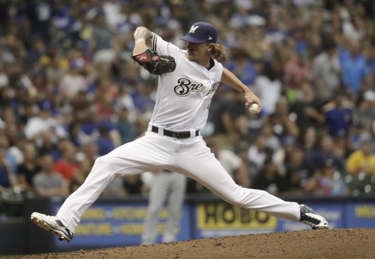 The scene of Josh Hader's apology just after racist, sexist