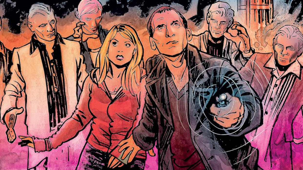 Artwork of the Ninth Doctor, Rose and Autons. . 