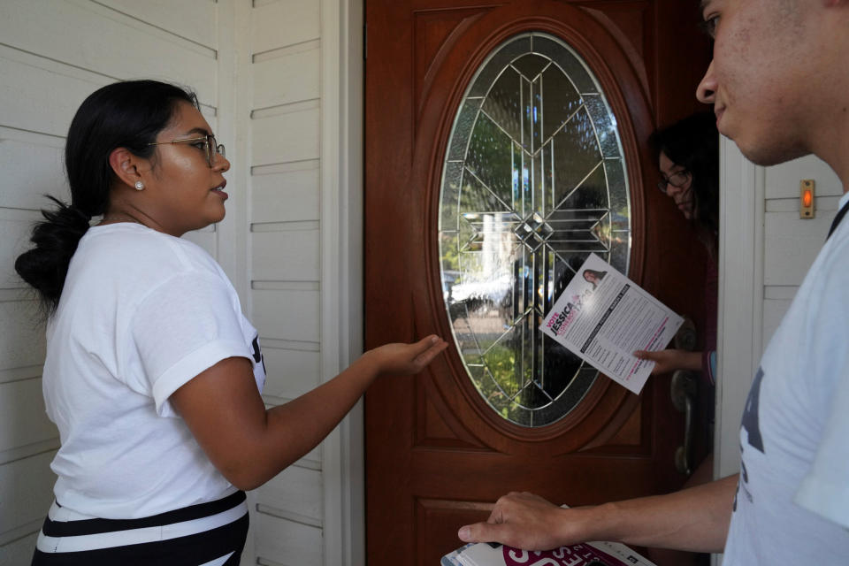 Democrat Jessica Cisneros campaigns for a House seat in Laredo, Texas. (Photo: Veronica Cardenas / Reuters)