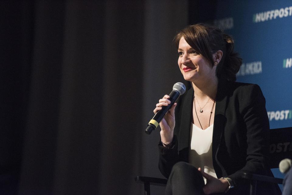 Panelist Shelley Venus speaks during the "How Airbnb Is Pushing Locals Out of New Orleans" panel.