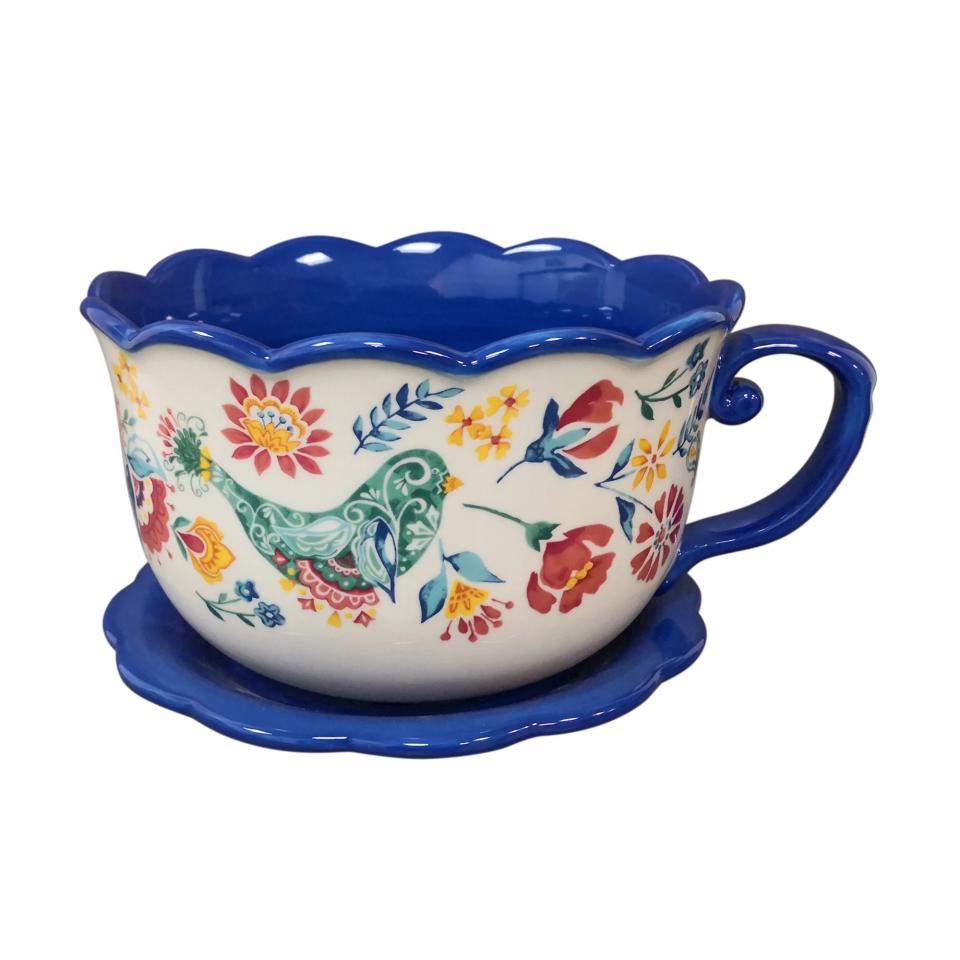 The Pioneer Woman Teacup Planter Mazie, 10 in, Stoneware