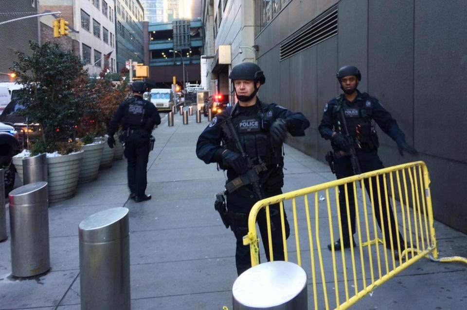 A police cordon at the scene (AP)