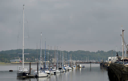 Moored boats are seen on the River Medway in Chatham, Britain, August 8, 2017. REUTERS/Hannah McKay