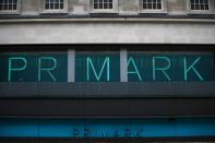 Signage is displayed outside a Primark store at the Oxford Street, in London