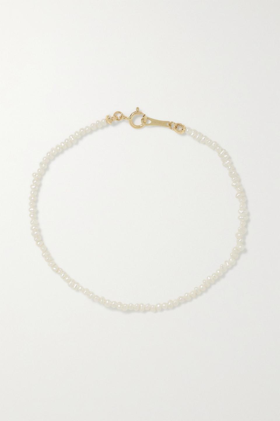 14-karat gold pearl bracelet