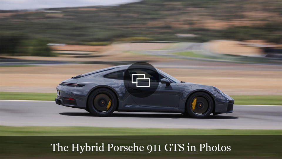 Driving the hybrid Porsche 911 Carrera GTS on track.