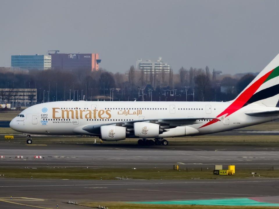 Emirates' first-ever Airbus A380, registered A6-EDA