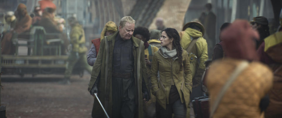 (L-R): Luthen Rael (Stellan Skarsgard) and Bix Caleen (Adria Arjona)<span class="copyright">Lucasfilm Ltd.</span>