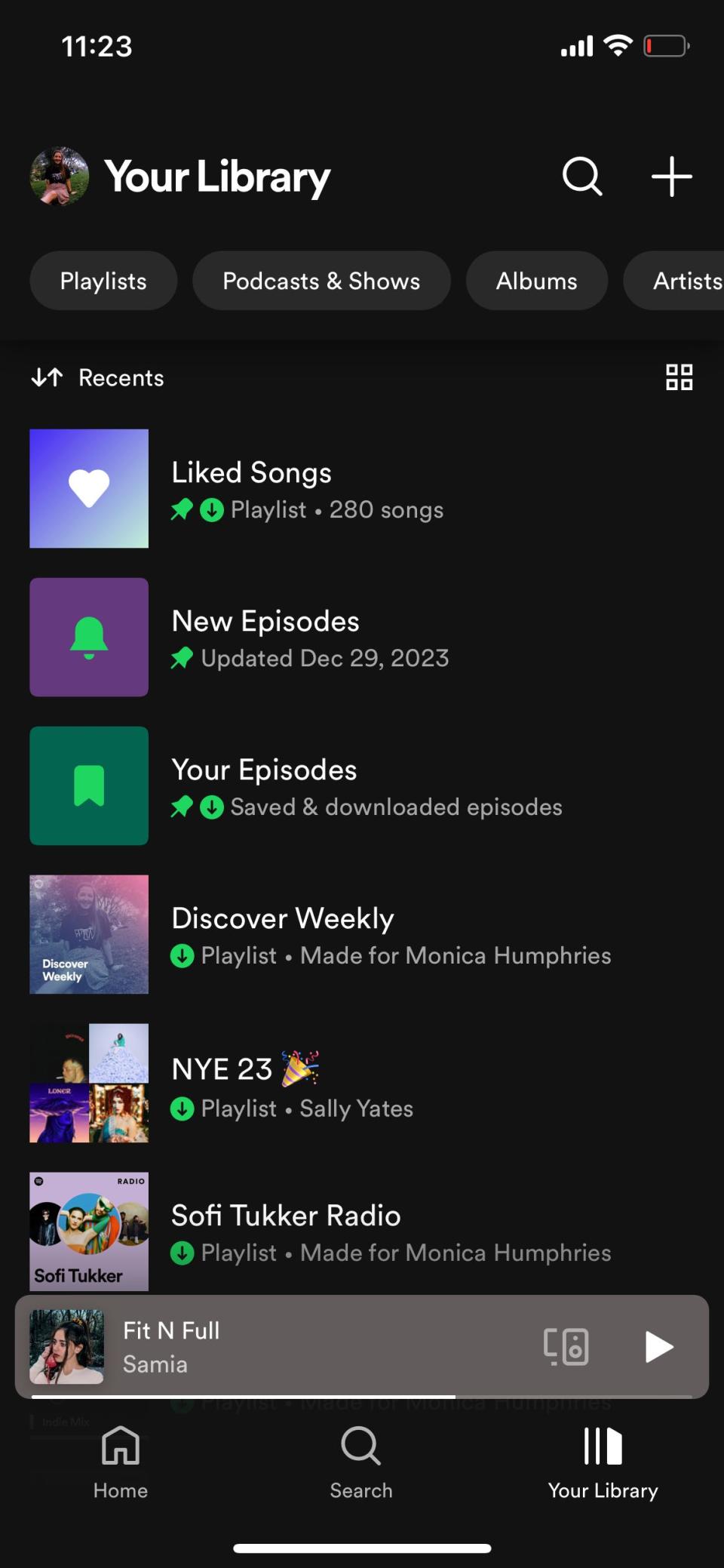 A screenshot of the author's Spotify page.