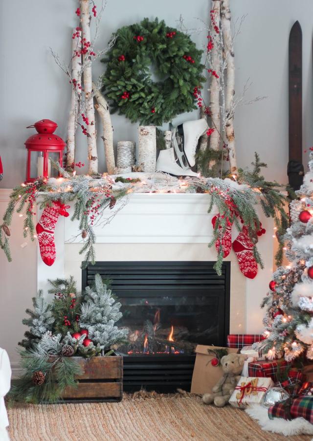 Christmas Tree with Black and Brass Ornaments - The Lilypad Cottage