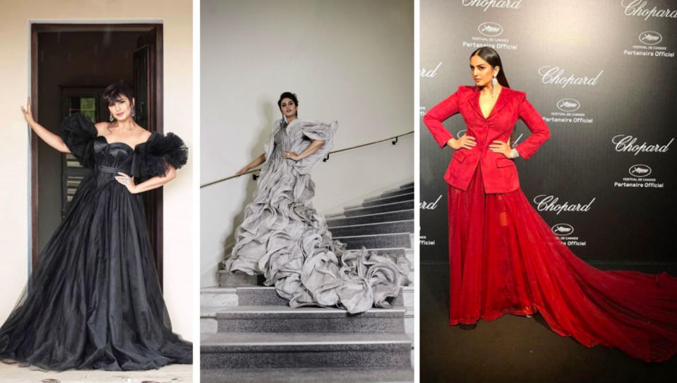 Ruffled and abstract, Huma Qureshi's grey gown for the Cannes 2019 red carpet was absolutely a sartorial delight. Designed by Gaurav Gupta, her ensemble was theatrical and she looked ethereal. So was her red tuxedo gown and black tule dress.