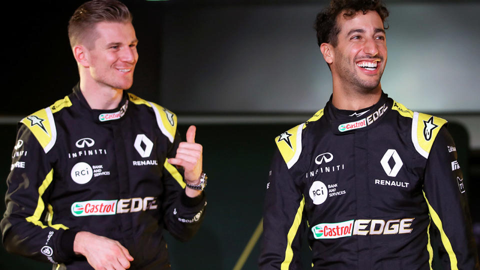 Nico Hulkenberg and Daniel Ricciardo, pictured here before the start of the F1 season.