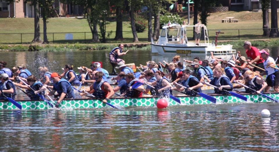 Participants in the last Habitat Dragon Boat Festival.