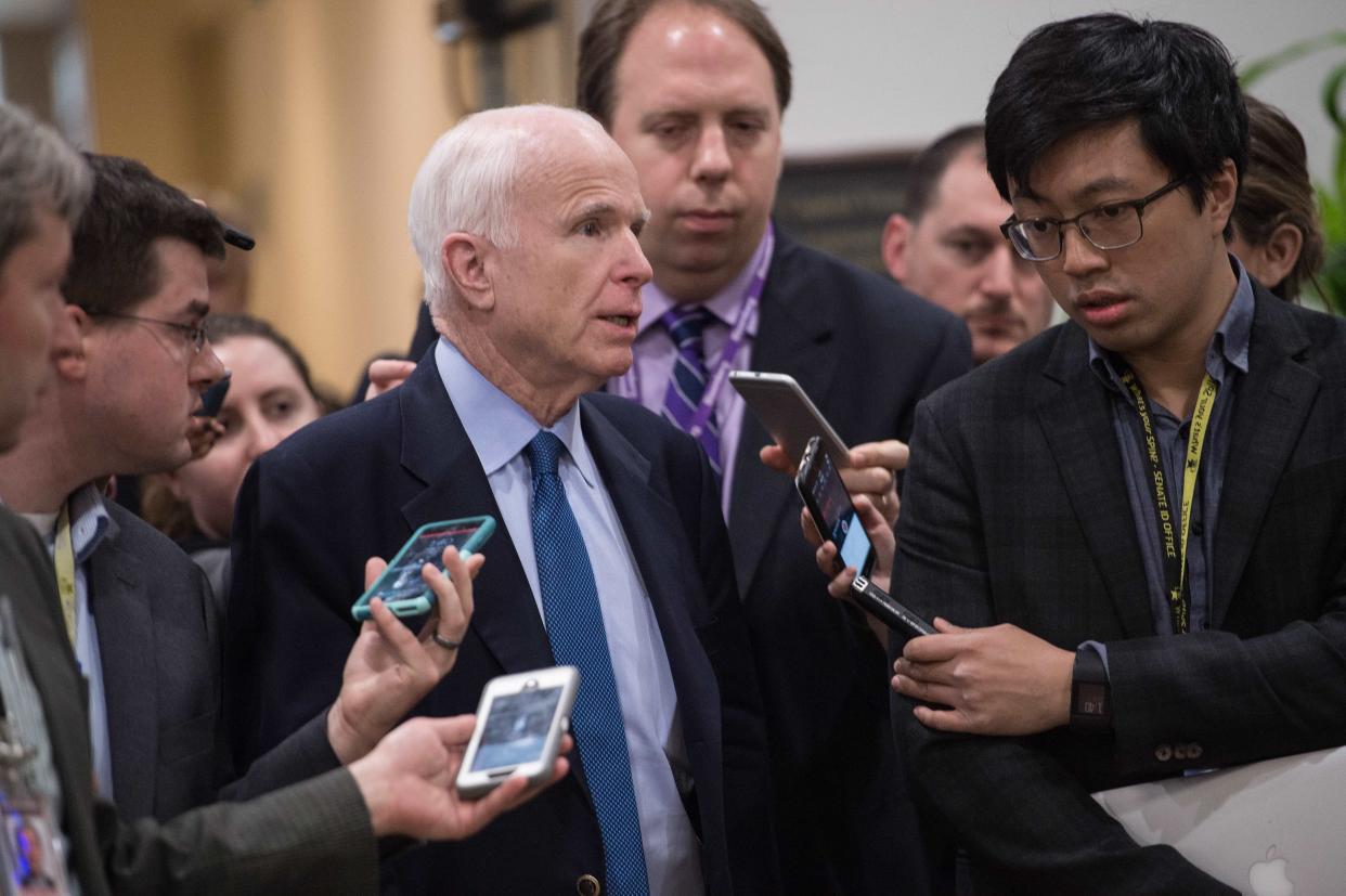 Several journalists expressed concern Tuesday about what for a time appeared to be new&nbsp;limits on press access at the Capitol. (Photo: Nicholas Kamm/AFP/Getty Images)