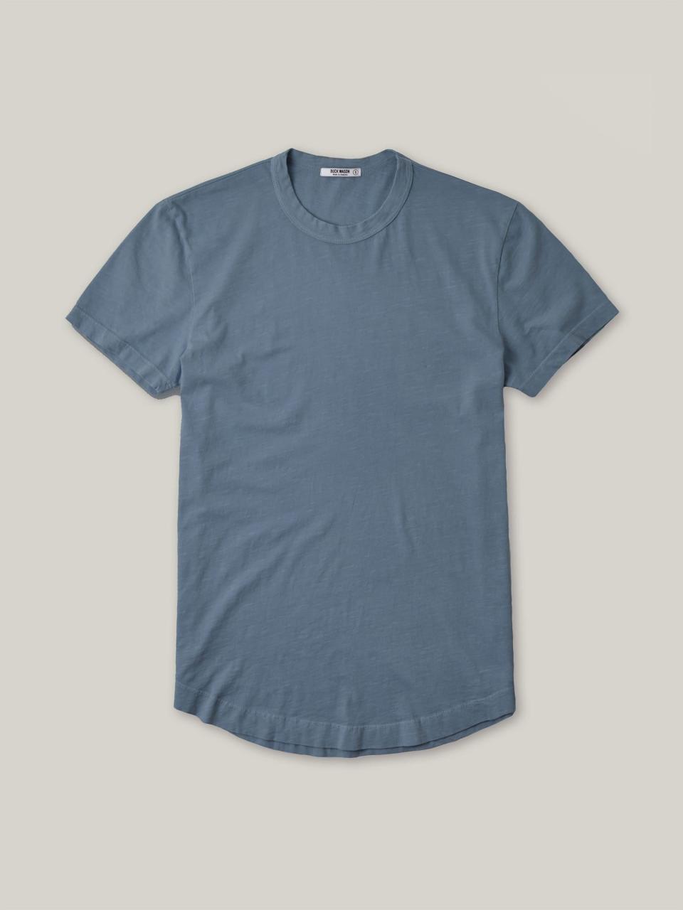 Pima Short Curved Hem Tee