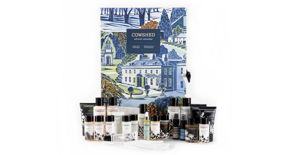 <p>Cowshed’s 2018 beauty advent calendar is home to some of its most cherished products with the likes of the label’s lazy bath and shower gel making an appearance. Available online <a rel="nofollow noopener" href="https://www.cowshed.com/uk/advent-calendar-2018.html" target="_blank" data-ylk="slk:now;elm:context_link;itc:0;sec:content-canvas" class="link ">now</a> for £90. </p>