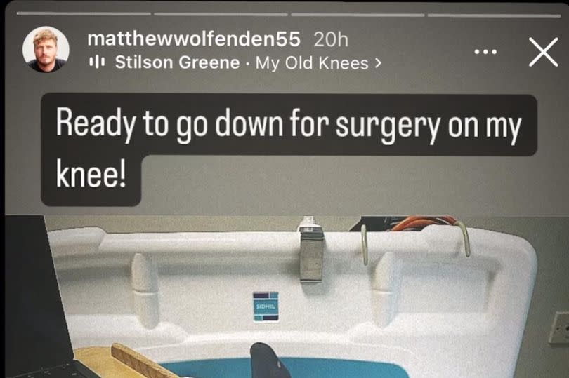 Matthew revealed his was in hospital -Credit:Matthew Wolfenden