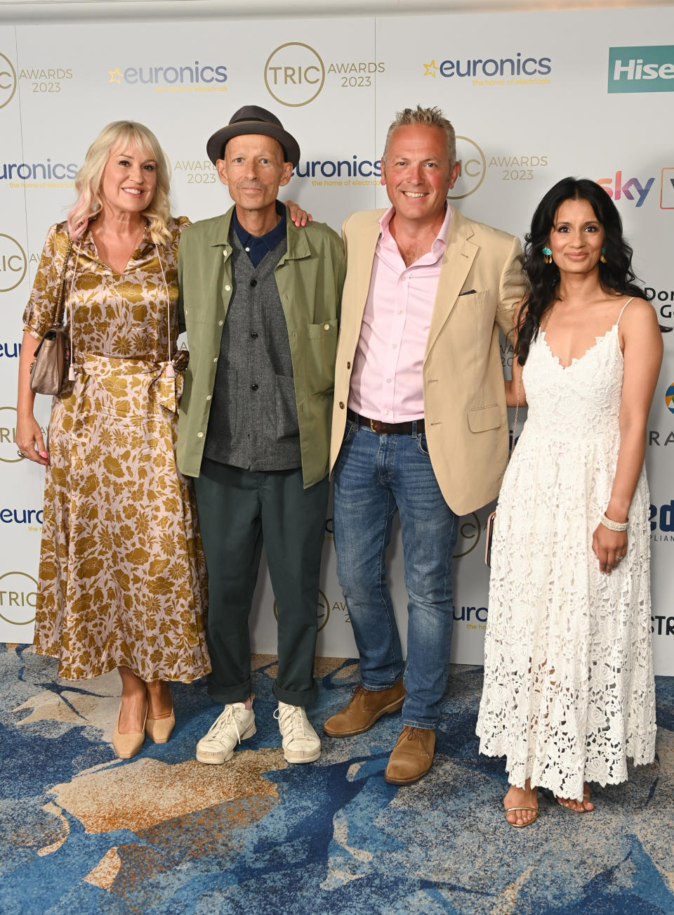 LONDON, ENGLAND - JUNE 27: (L-R) Nicki Chapman, Jonnie Irwin, Jules Hudson and Sonali Shah attend The TRIC Awards 2023 at Grosvenor House on June 27, 2023 in London, England. (Photo by Kate Green/Getty Images)