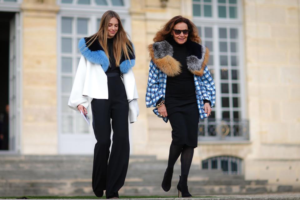 Talita von Furstenberg and Diane von Furstenberg attend the Christian Dior Haute Couture Spring 2017 show