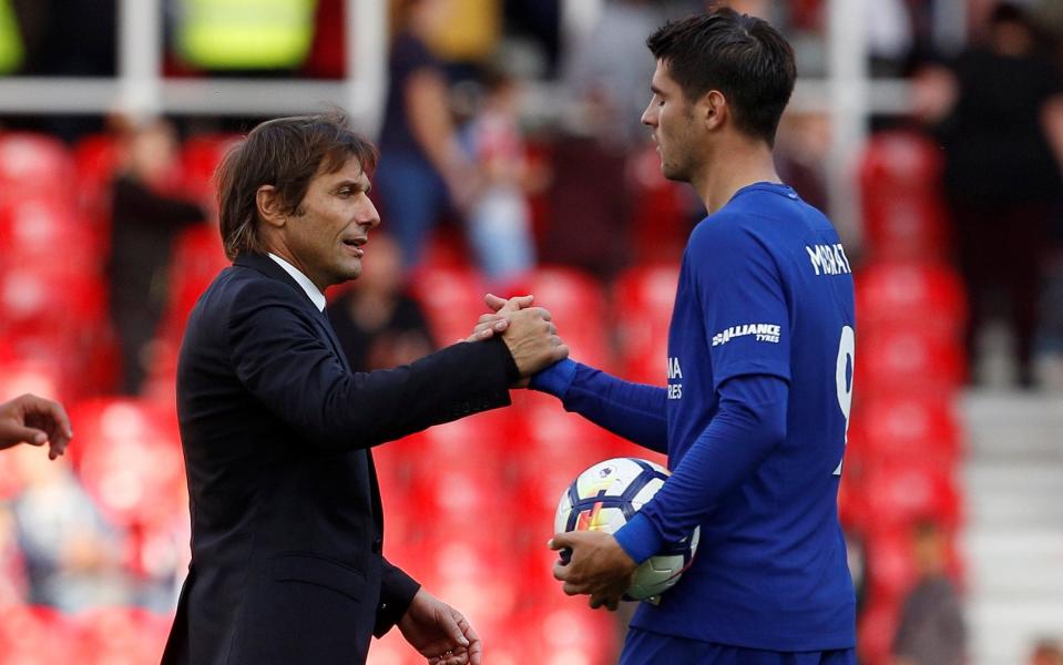 Antonio Conte challenges Chelsea's hat-trick hero Alvaro Morata to join world's elite strikers