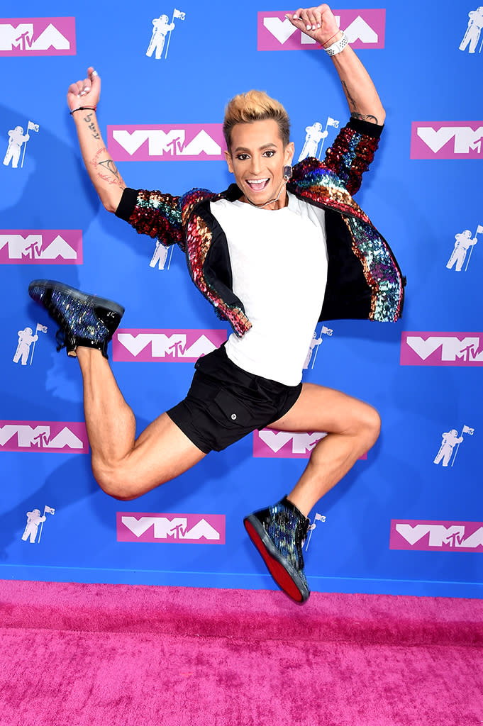 <p>Frankie Grande attends the 2018 MTV Video Music Awards at Radio City Music Hall on August 20, 2018 in New York City. (Photo: Jamie McCarthy/Getty Images) </p>