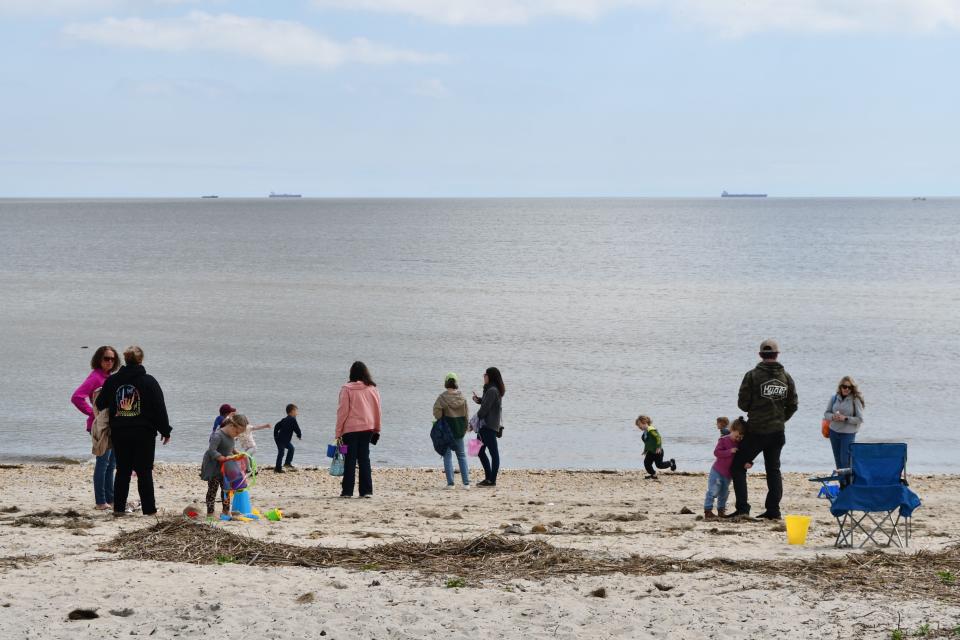 Students and family members of Milford's Avenue Preschool visit Slaughter Beach May 13, 2024.