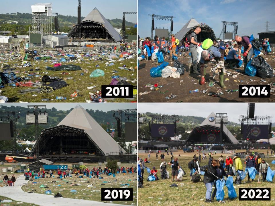Mess left behind appeared to be less this year compared to previous festivals (PA/Getty/AFP/SWNS)
