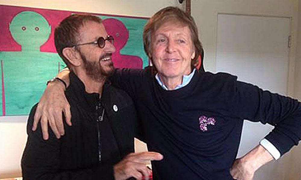 Ringo Starr and Paul McCartney in Ringo's studio