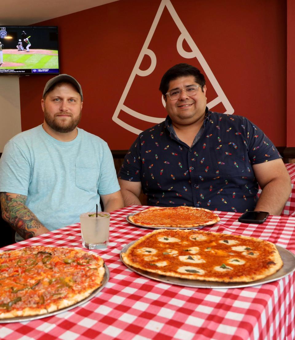 Travis Koester, left, and Tyrone Azanedo, right at The Pie Man on Route 303 in Valley Cottage, photographed Aug. 24, 2022. The two are not convinced 2024 will be the great year The National Restaurant Association predicts.