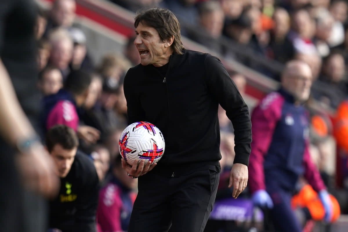 Tottenham manager Antonio Conte saw his side held at Southampton (Andrew Matthews/PA) (PA Wire)