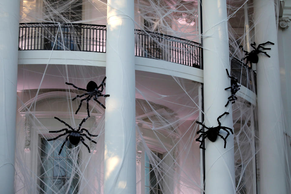 <p>Halloween decoration is seen during an event hosted by U.S. President Donald Trump and First Lady Melania Trump at the South Portico of the White House in Washington, D.C. on Oct. 30, 2017. (Photo: Carlos Barria/Reuters) </p>