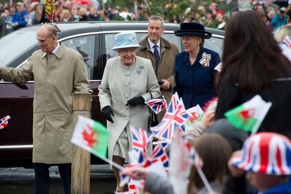 Queen Elizabeth and Prince Philip visit Aberfan in 2012