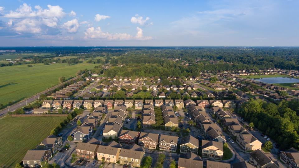 Aerial view of Baton Rouge, Louisiana.