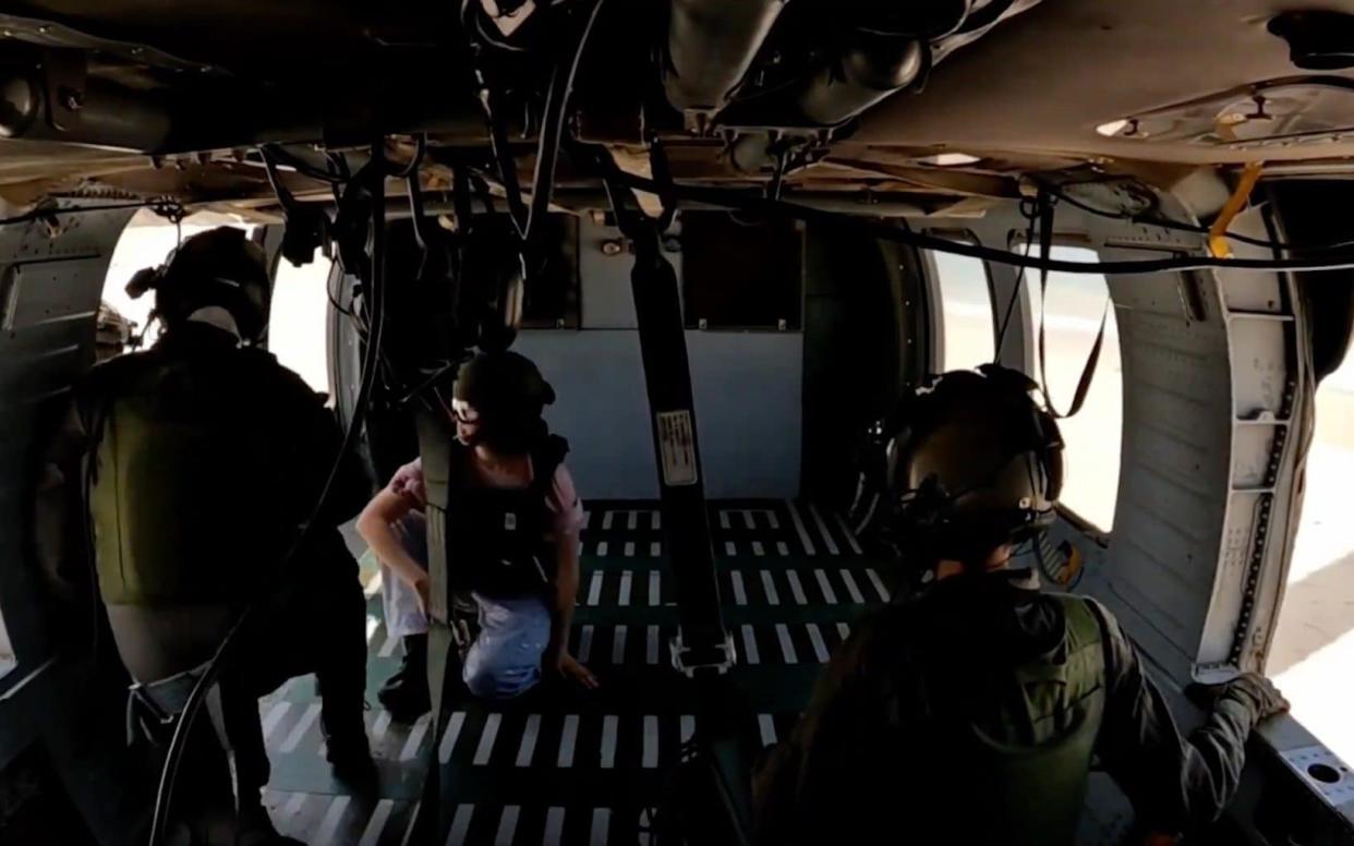 Noa Argamani is rescued by an IDF helicopter