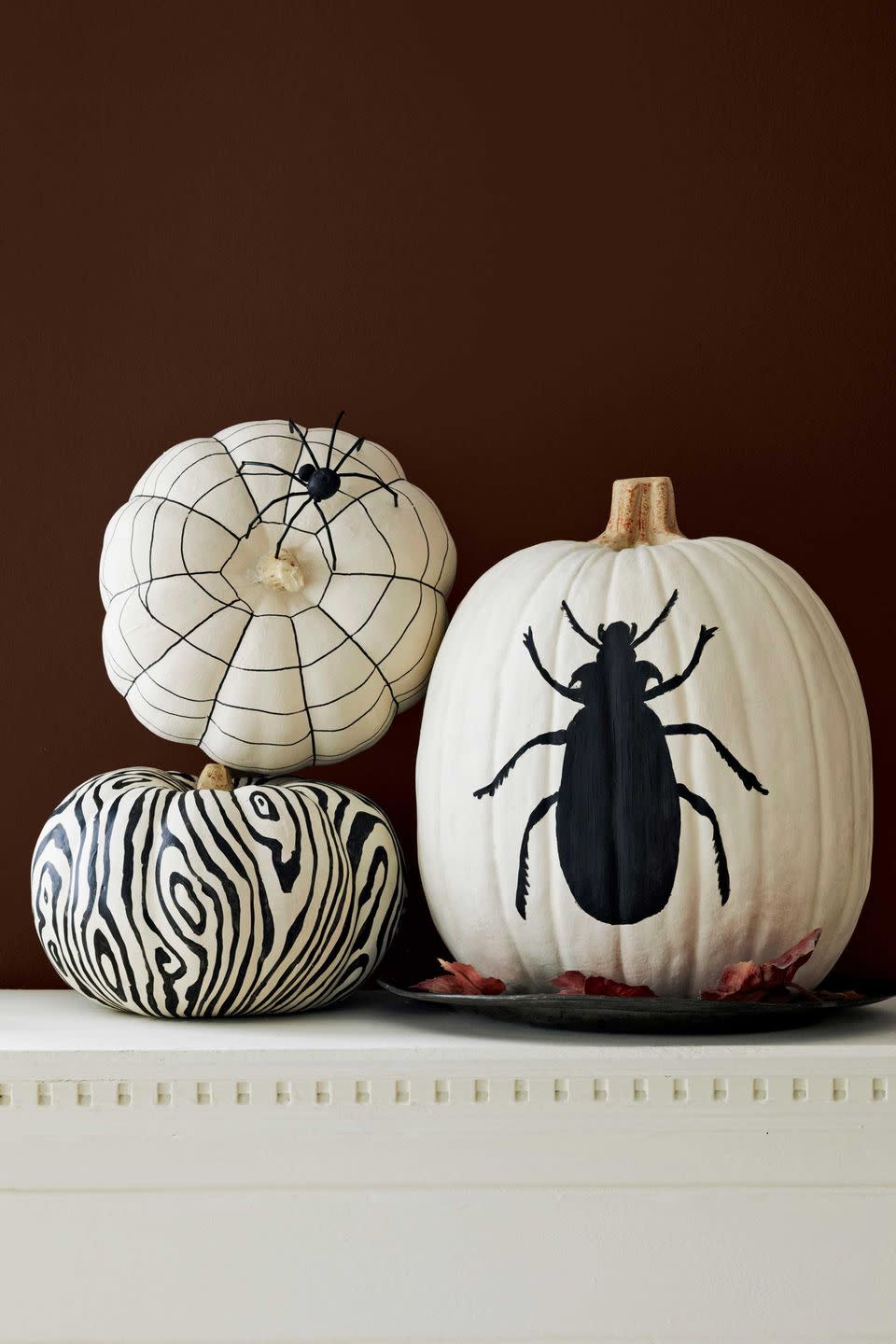 Black-and-White Painted Pumpkins