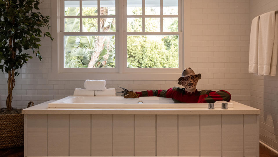 Krueger takes a bubble bath. - Credit: Anthony Barcelo