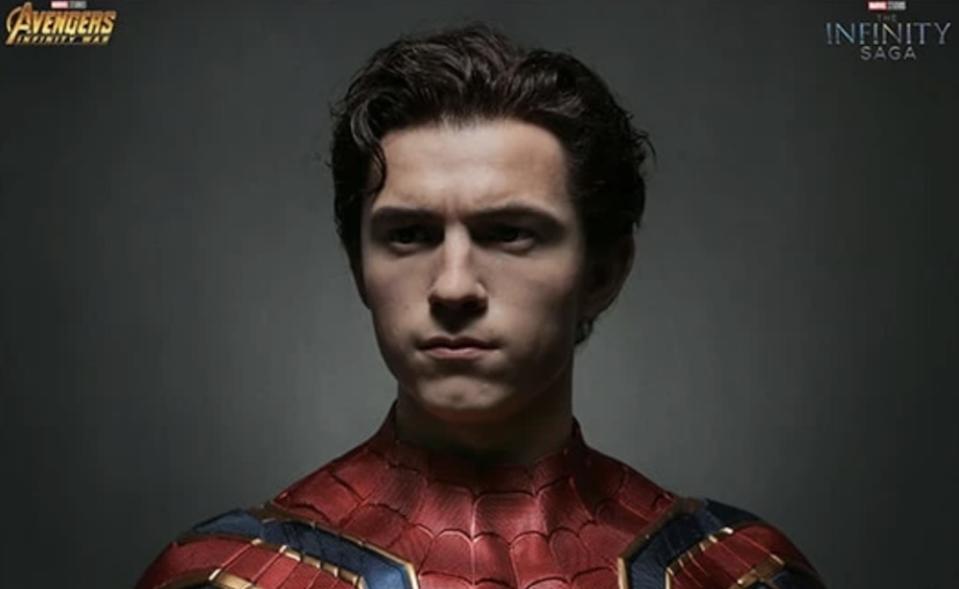 A bust of Tom Holland as the MCU's Spider-Man 