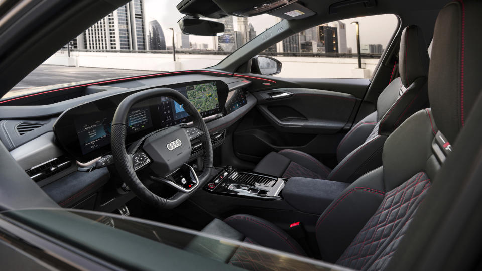 The interior of an Audi Q6 e-tron