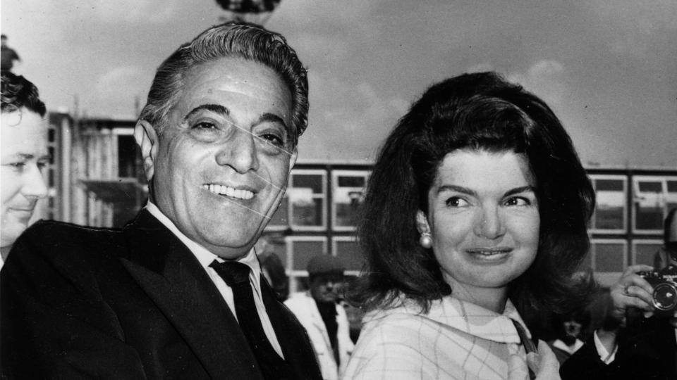 Aristotle Onassis (1906 - 1975) with his wife Jackie (Bouvier Kennedy, 1929 - 1994)