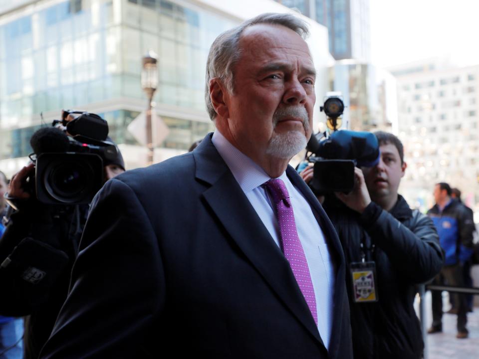 Steven Masera, accountant and financial officer for the Edge College & Career Network and the Key Worldwide Foundation facing charges in a nationwide college admissions cheating scheme, arrives at the federal courthouse in Boston, Massachusetts, U.S., March 25, 2019.