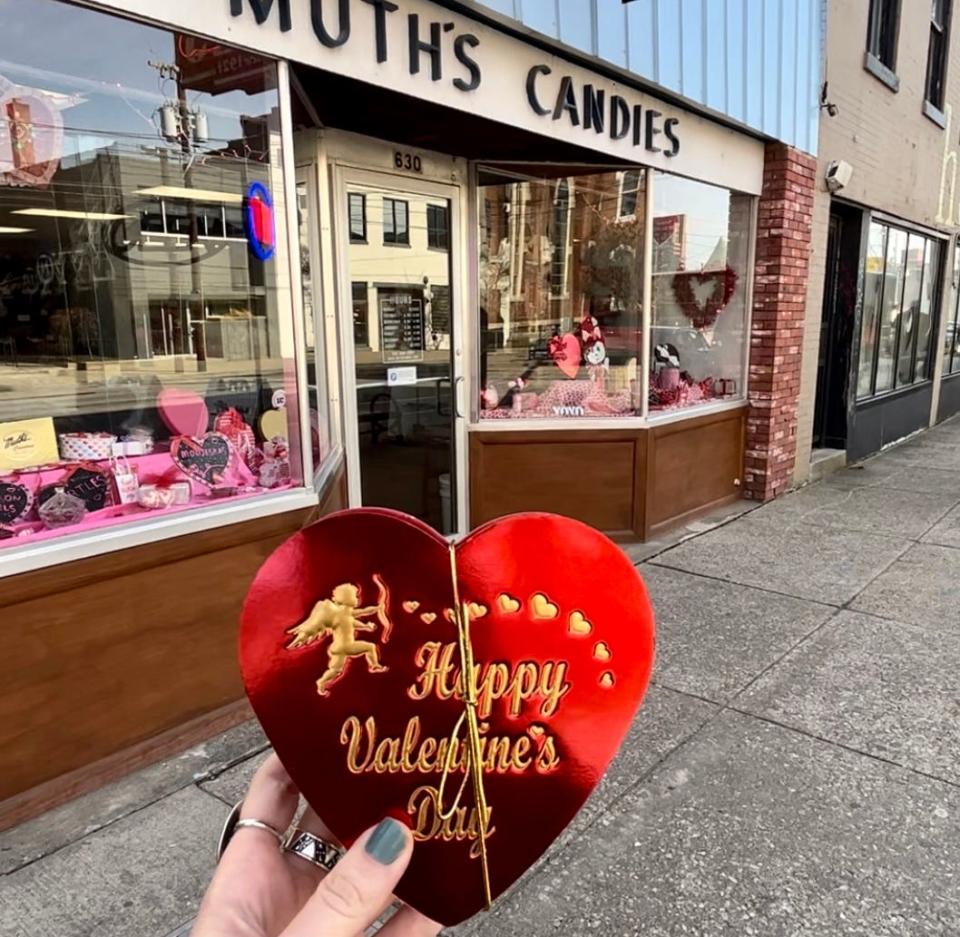 Muth's Candies, 630 E. Market, is stocked with Valentine's Day-themed treats.