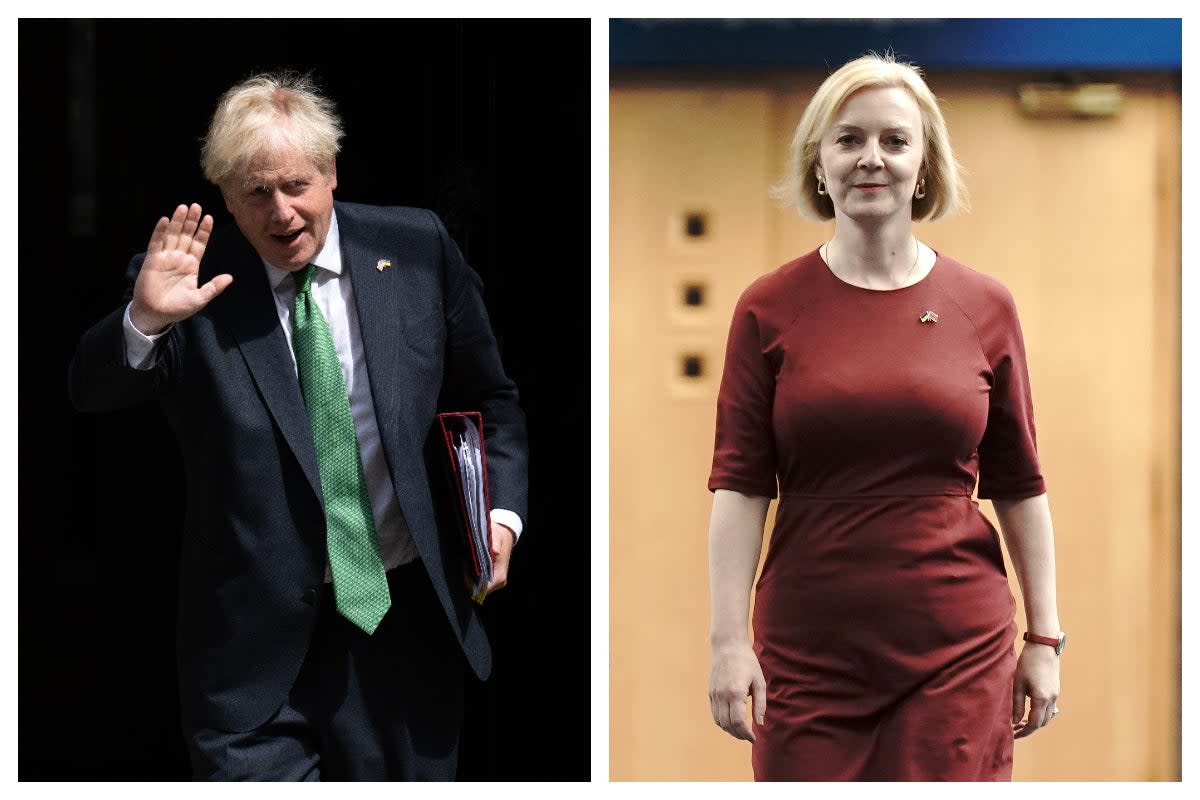 Boris Johnson and Liz Truss (Carl Court/Getty Images / Aaron Chown/PA Wire)