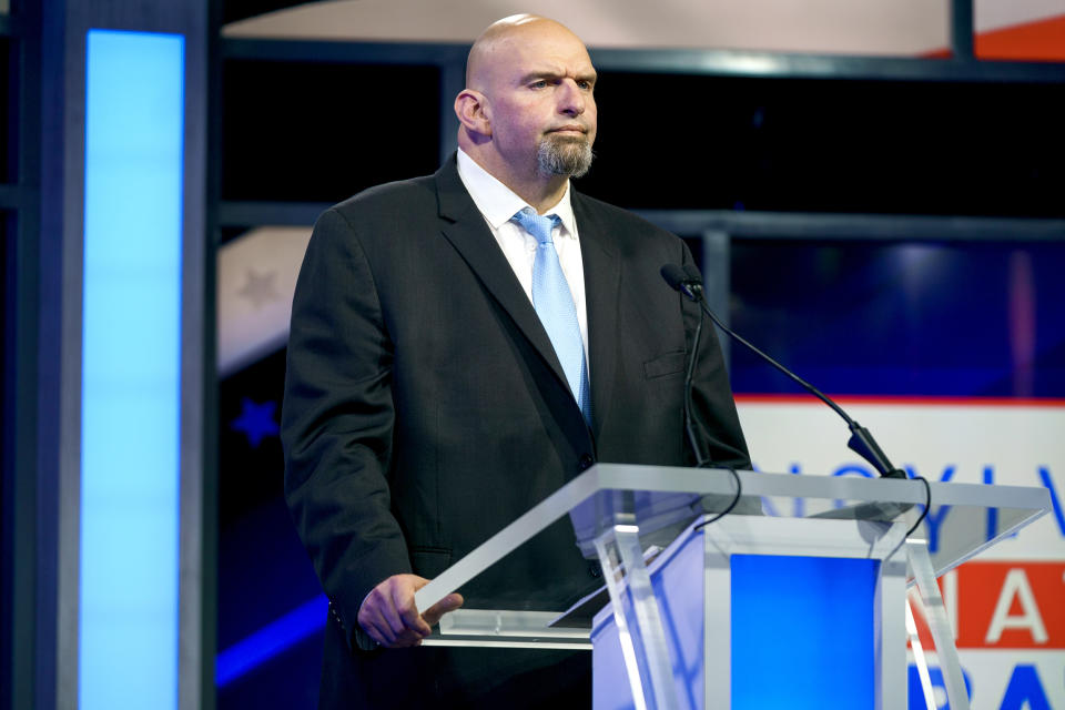 Democratic Pennsylvania candidate Lt. Gov. John Fetterman participates in the Nexstar Pennsylvania Senate at WHTM abc27 in Harrisburg, Pa., on Tuesday, October 25, 2022. (Greg Nash / Courtesy NewsNation)