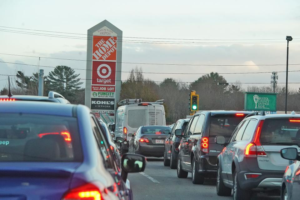 Route 140 south near Home Depot Drive in Taunton is seen here in December 2023.