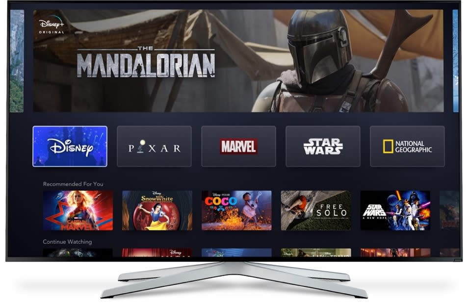 Here’s how Disney+ might look on your TV when it eventually launches. (Disney)