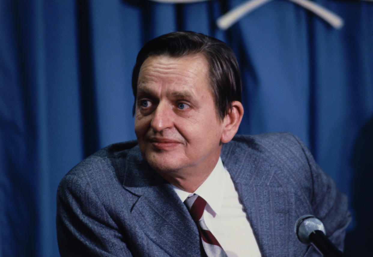 Olof Palme bei einer Pressekonferenz (Bild: Getty Images)