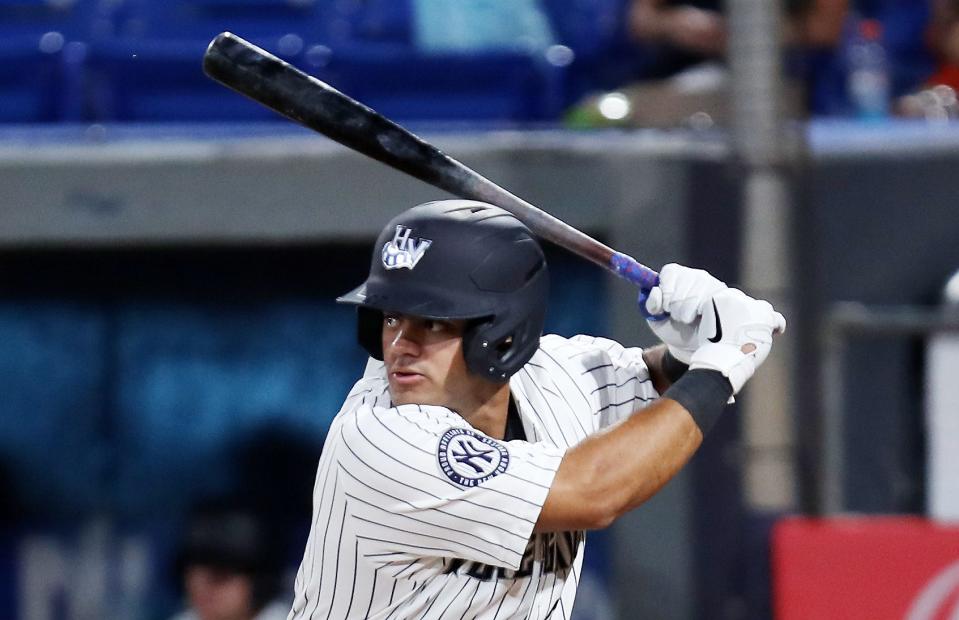 Hudson Valley Renegades outfielder Jasson Dominguez in action against the Brooklyn Cyclones at Dutchess Stadium in Wappingers Falls July 27, 2022. The 19-year-old is the New York Yankees third-ranked prospect, who was promoted to the Renegades last week.