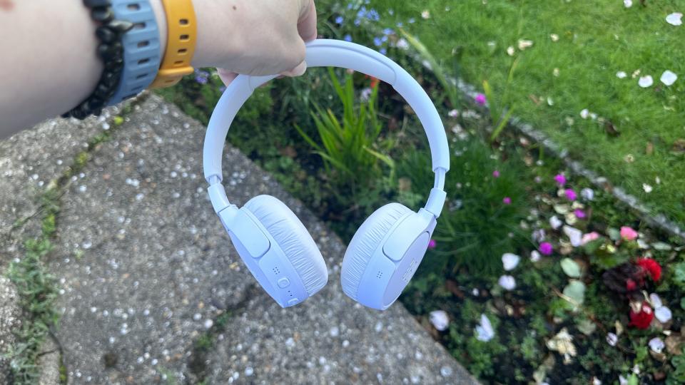 JBL Tune 670NC headphones in white