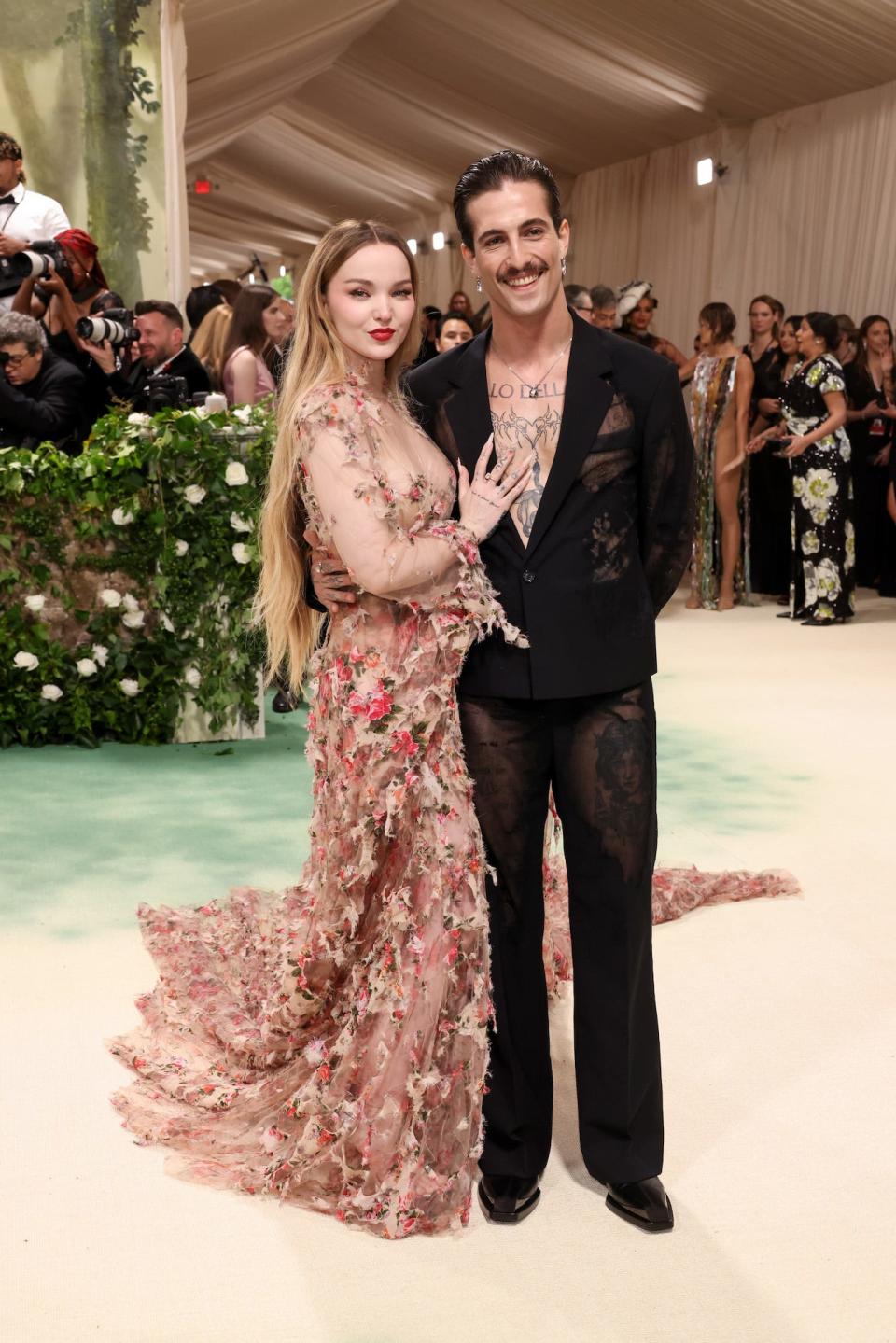 Dove Cameron and Damiano David attend the 2024 Met Gala.