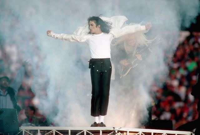 Steve Granitz/WireImage Michael Jackson performing during halftime of Super Bowl 27 on January 31, 1993 at the Rose Bowl in Pasadena California.